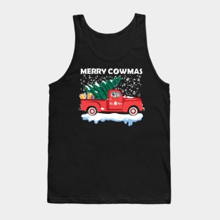 Merry Cowmas Funny Cow Ugly Christmas Xmas Tank Top